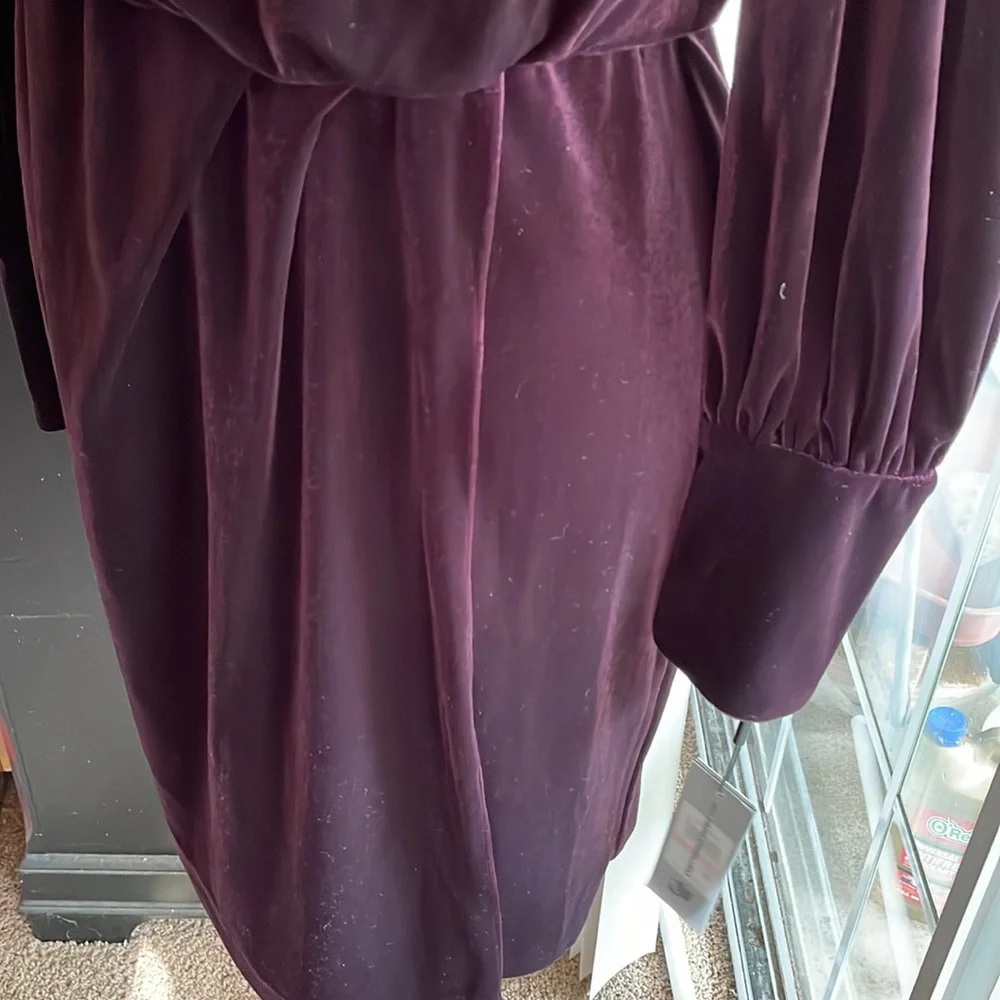 NWT KARL LAGERFELD PARIS Velvet Mock Neck Dress - Picture 15 of 15